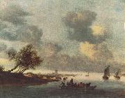 RUYSDAEL, Salomon van A Ferry Boat near Arnheim sg oil painting on canvas